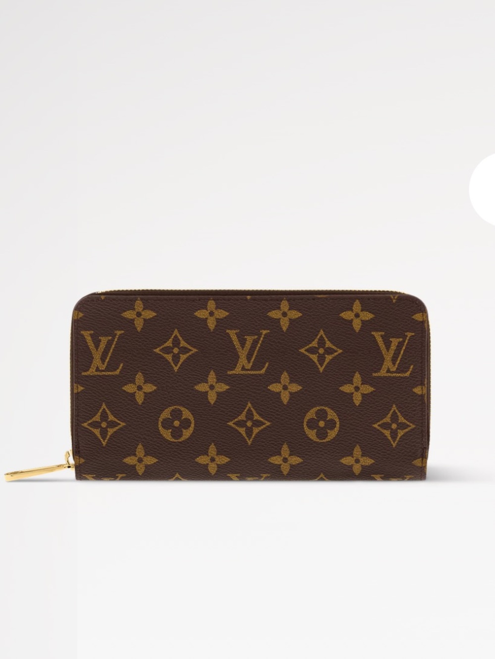 Louis Vuitton Monogram Zip-Around Wallet - Dark Brown & Tan LV 100% Authentic